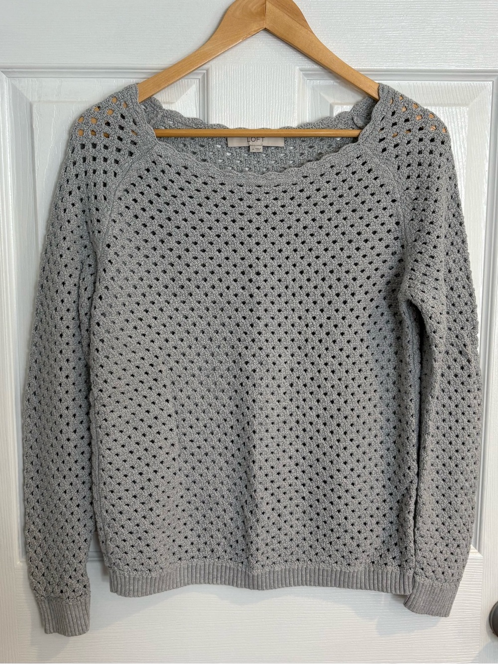 LOFT Open-Knit Crew Sweater